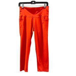 Old Navy Active Elevate Leggings Red Pull On Women’s Size L Capri 28x20 Workout